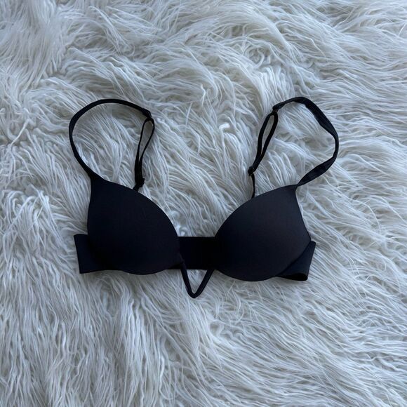 Skims Ultimate Deep Plunge Push Up Bra Onyx Size 30A - Picture 1 of 7